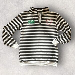 NWOT Dua Lipa Future Nostalgia Stripe Quarter Zip, size Small